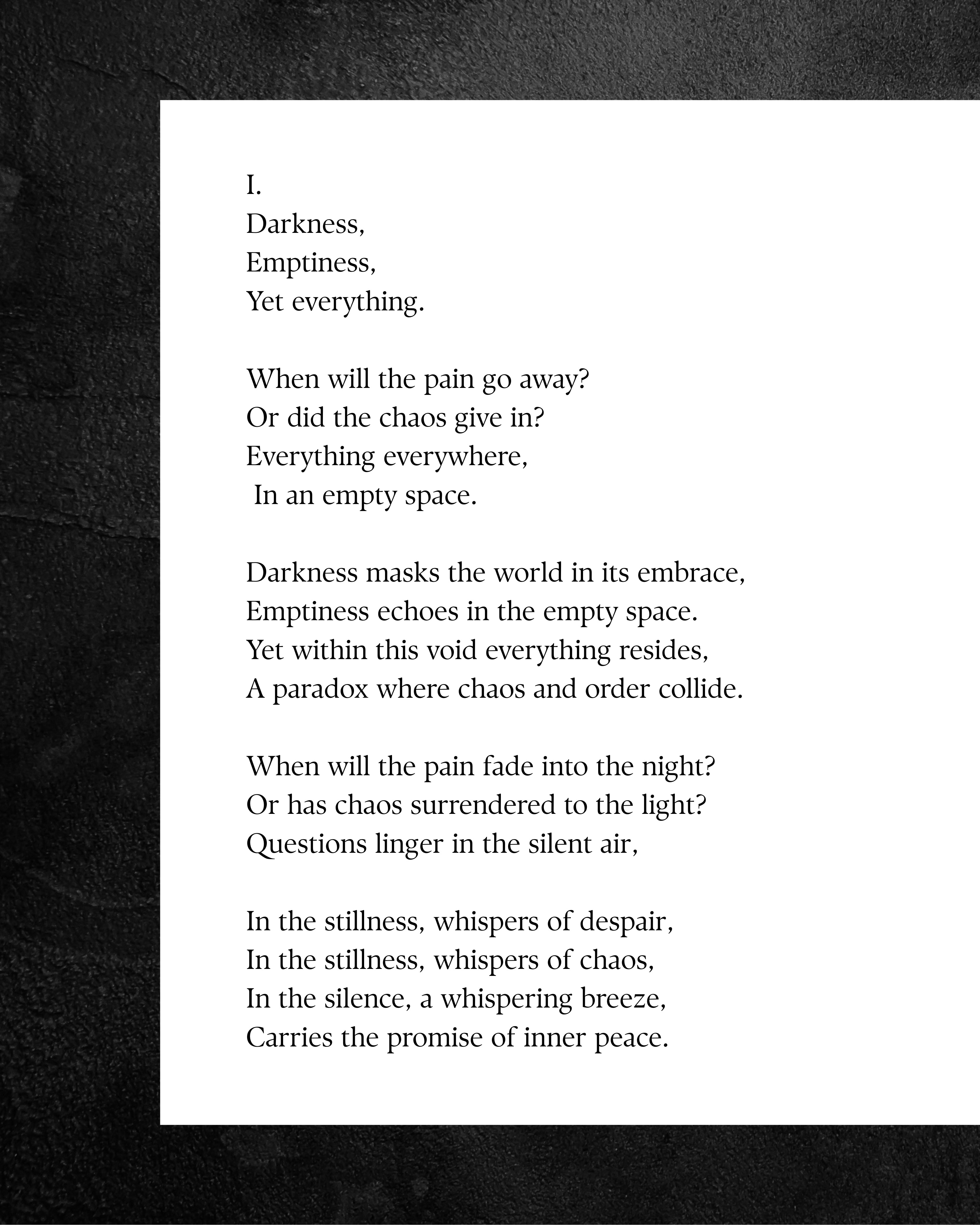 Whispers of Chaos, Promise of Peace